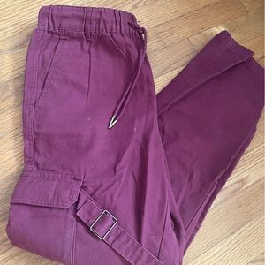 Forever 21 burgundy cargo pants unisex